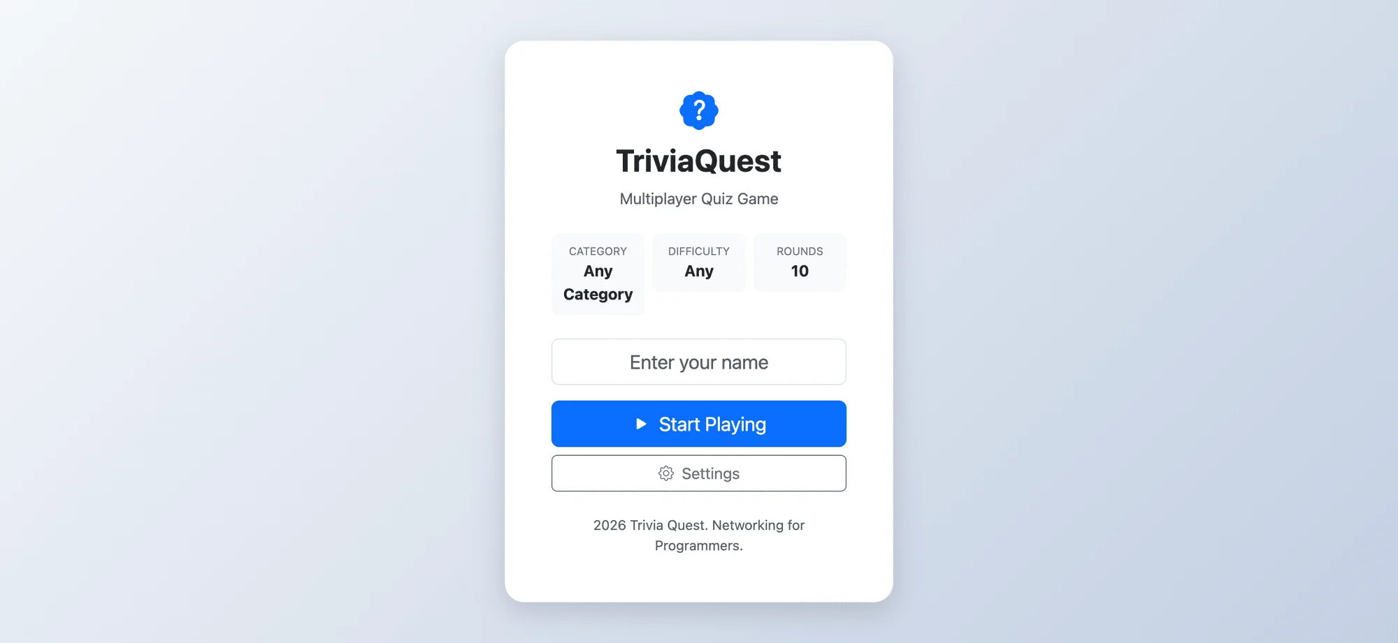TriviaQuest overview
